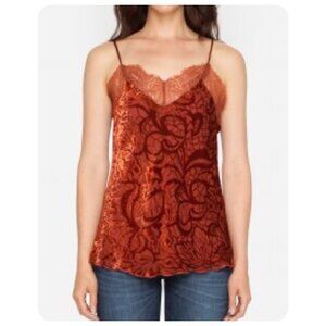 * 4 Love and Liberty by Johnny Was Velvet Lace Cami Spaghetti Strap Tank Top S
